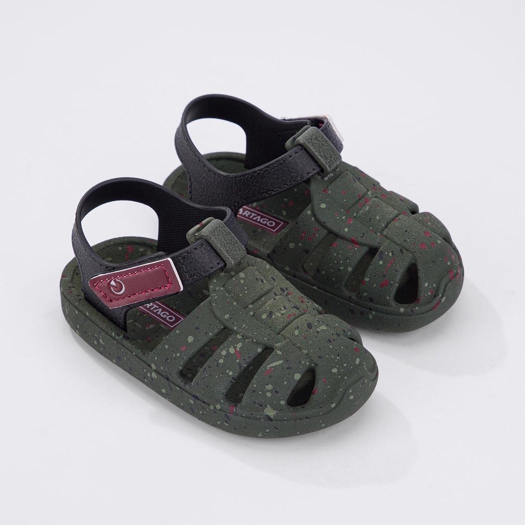 Dép sục Cartago cho bé trai màu green burgundy