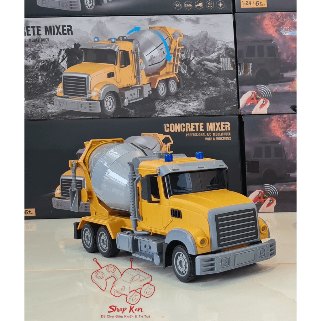 Xe trộn bê tông điều khiển cao cấp Shop Ken, xe điều khiển trộn bê tông, xe bồn điều khiển.