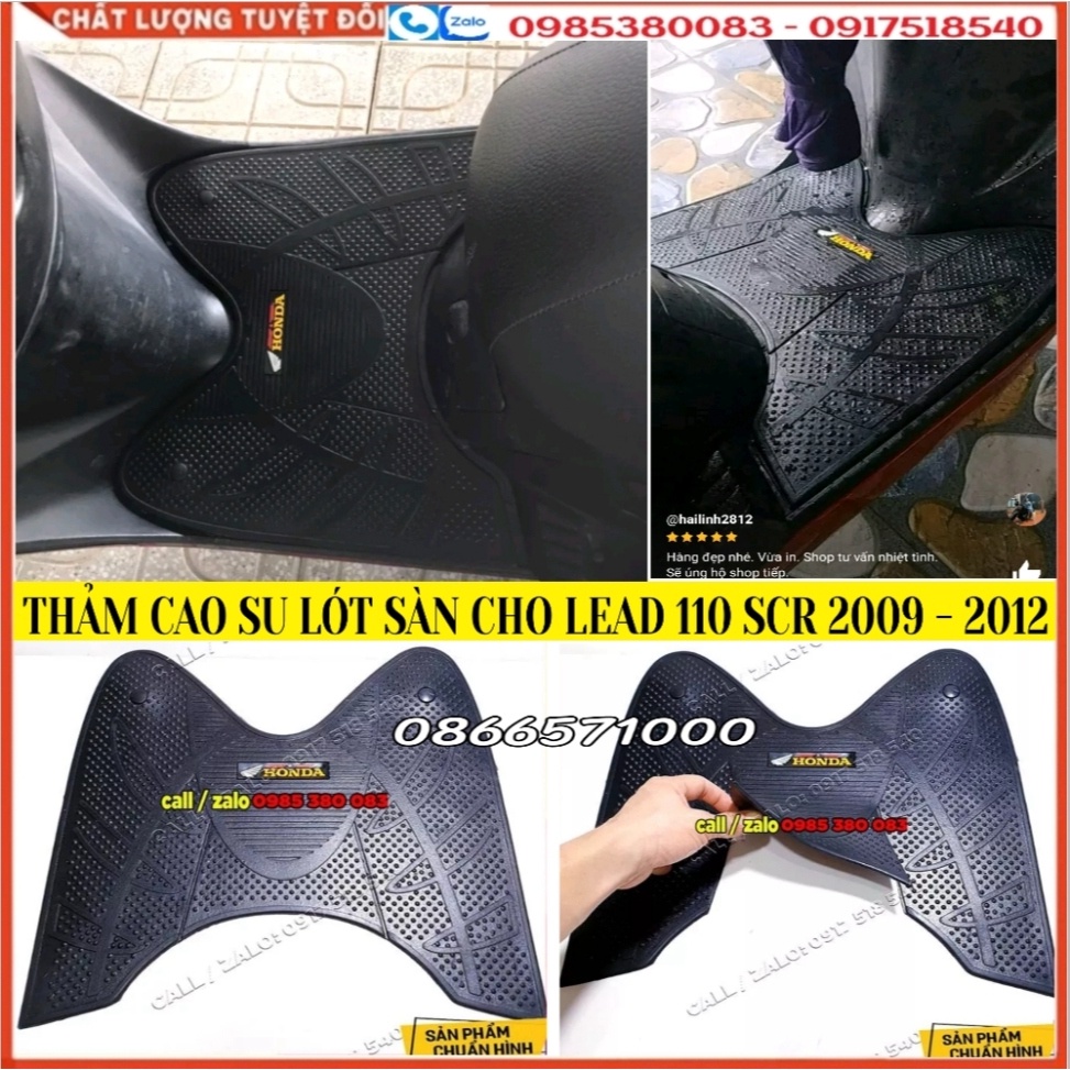 Ốp Pô, Miếng Che Pô, Thảm Cao Su Lót Sàn Để Chân Lắp Như Zin Honda Lead 110 SCR Đời Xe Từ 2009 – 2012