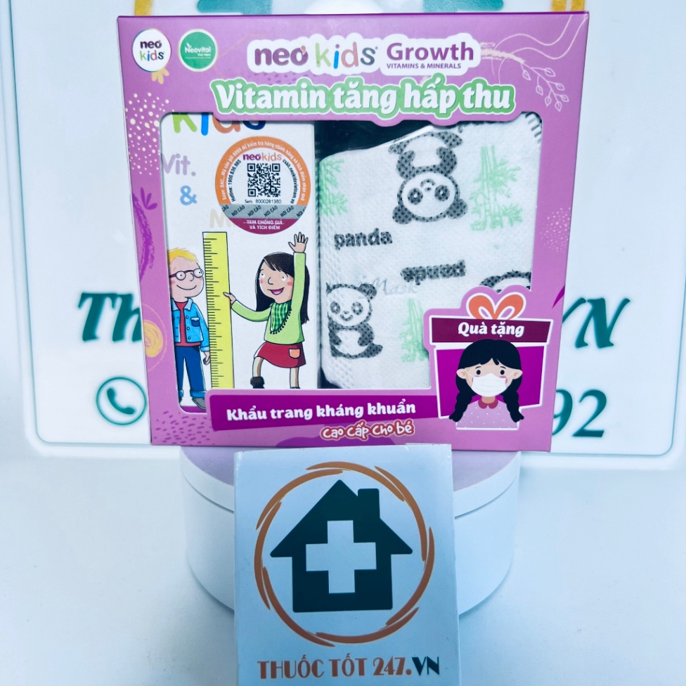 Neo Kids Growth - Bổ sung 18 Vitamin và khoáng chất, Hỗ trợ bé biếng ăn, Tiêu hóa kém, Ốm yếu [ Lọ150ml ]