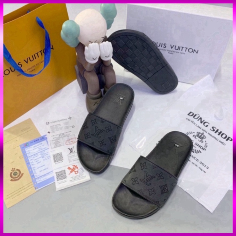 1994 UNI LOVE FREE SHIP  Dép lê Lv hoa chìm ô dập ảnh thật - Dép lê nam quai cao su đẳng cấp DL83 vvvvv ABCC 2001