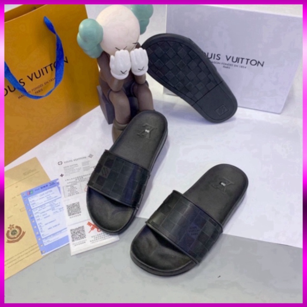 1994 UNI LOVE FREE SHIP  Dép lê Lv hoa chìm ô dập ảnh thật - Dép lê nam quai cao su đẳng cấp DL83 vvvvv ABCC 2001