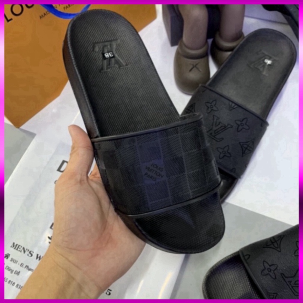 1994 UNI LOVE FREE SHIP  Dép lê Lv hoa chìm ô dập ảnh thật - Dép lê nam quai cao su đẳng cấp DL83 vvvvv ABCC 2001