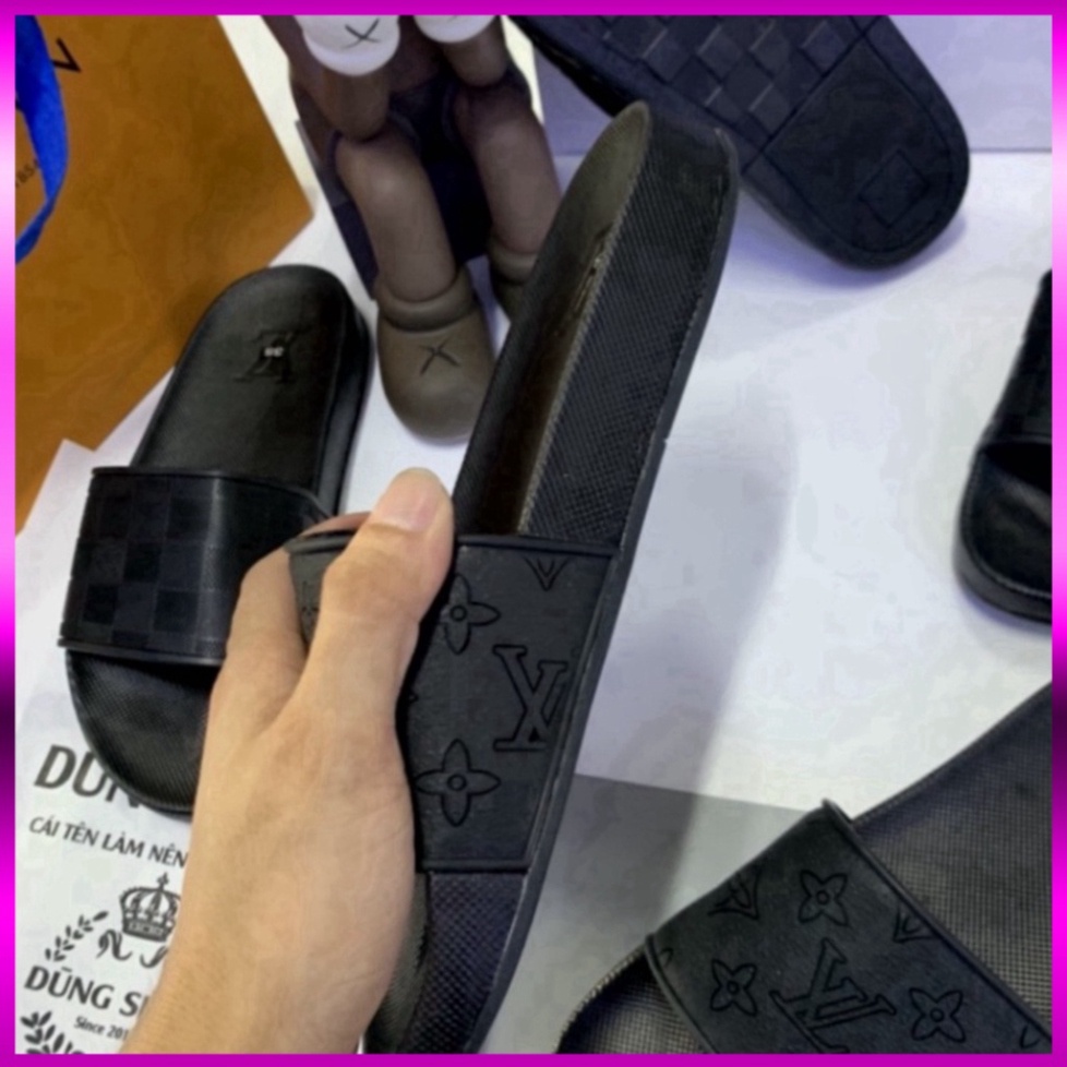 1994 UNI LOVE FREE SHIP  Dép lê Lv hoa chìm ô dập ảnh thật - Dép lê nam quai cao su đẳng cấp DL83 vvvvv ABCC 2001