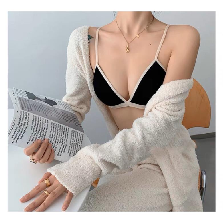 Áo Ngực , Áo Bra Ren Hoa Mềm Đệm Mỏng 2 Dây Siêu Mềm Dịu Êm Myna 7322