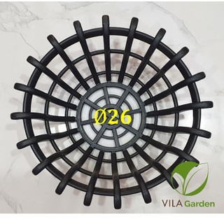 Chậu Trồng Lan Hình Đài Sen Màu Đen, Chậu Lan Giả Gỗ Hàng Cao Cấp - F26