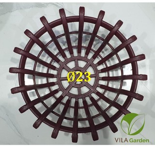 Chậu Trồng Lan Hình Đài Sen Màu Nâu, Chậu Lan Giả Gỗ Hàng Cao Cấp - F23
