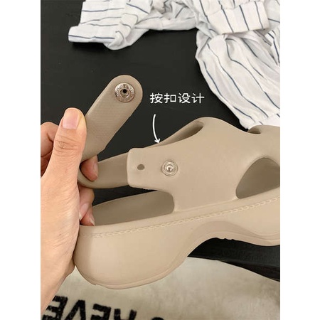 Dép sandal đế dày Mang giày La Mã đáy dày bên ngoài