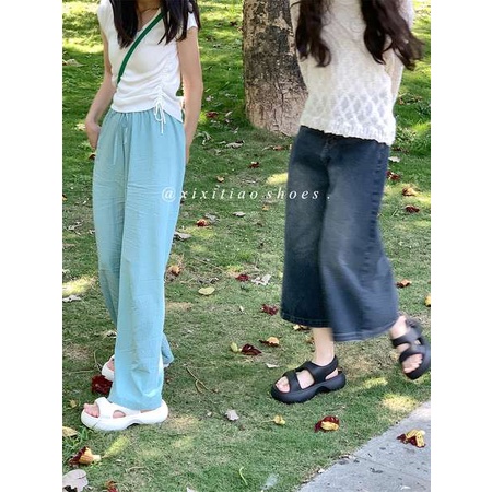 Dép sandal đế dày Mang giày La Mã đáy dày bên ngoài