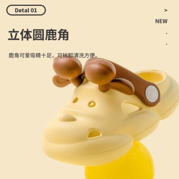 Dép croos cho bé 2-5 tuổi có quai và đế chống trượt hình hươu Melittdeer