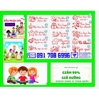 Con dấu đánh giá tiểu học đẹp - rõ rệt - đa dạng. freeship