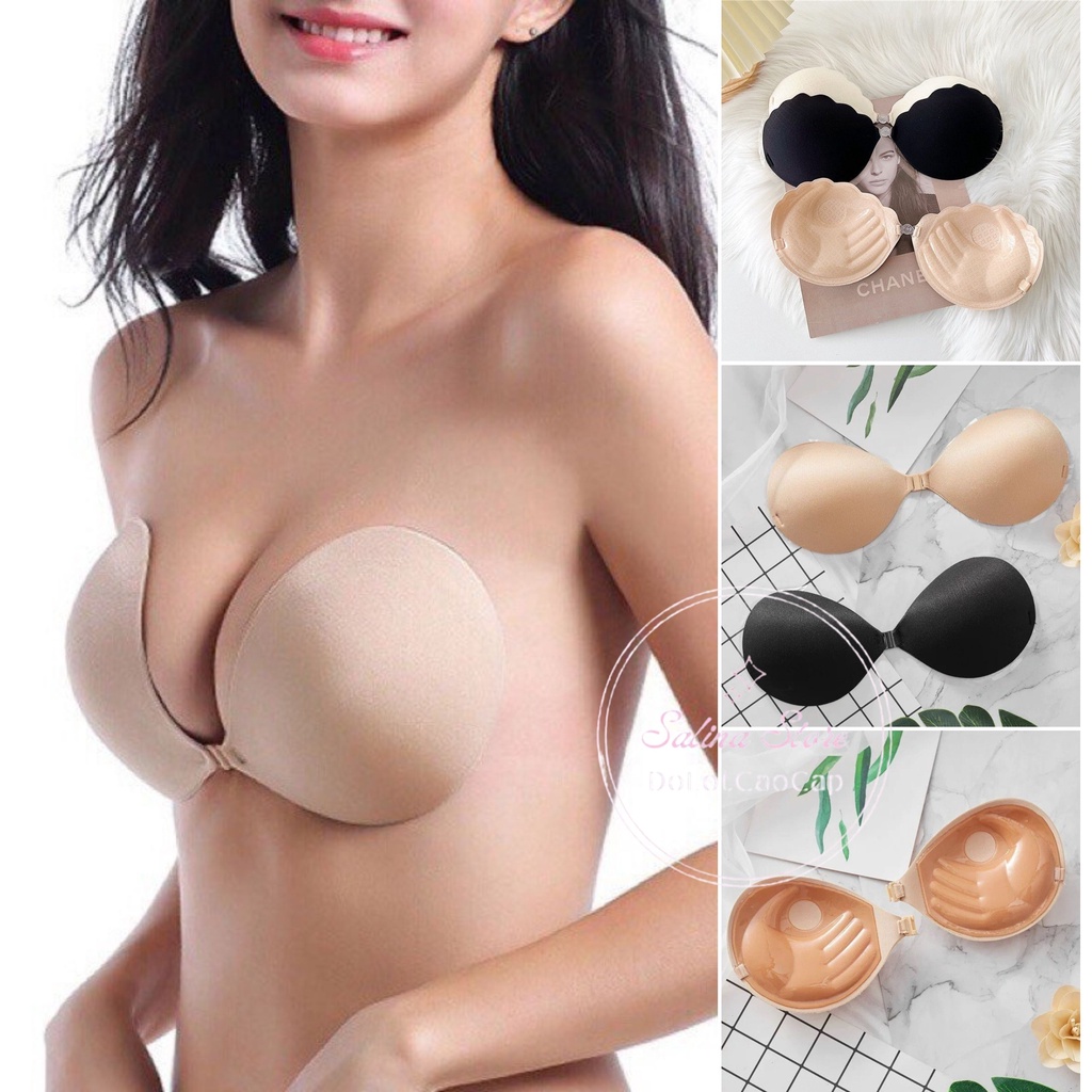 Áo dán ngực cài trước siêu nâng ngực siêu dính P29. Miếng dán ngực Silicon bàn tay hở lưng tạo khe P29 SALINA STOTRE