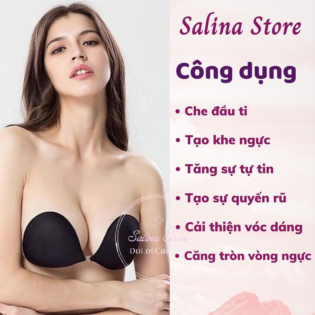 Áo dán ngực cài trước siêu nâng ngực siêu dính P29. Miếng dán ngực Silicon bàn tay hở lưng tạo khe P29 SALINA STOTRE