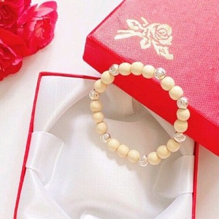 Vòng dâu tằm 7 bi bạc cho bé trai. an shop. a1