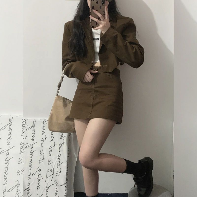 Jiashucheng Chân Váy Denim Ngắn Dáng Chữ a Eo Cao Dễ Phối Đồ Phong Cách Mới Mùa Hè Cho Nữ