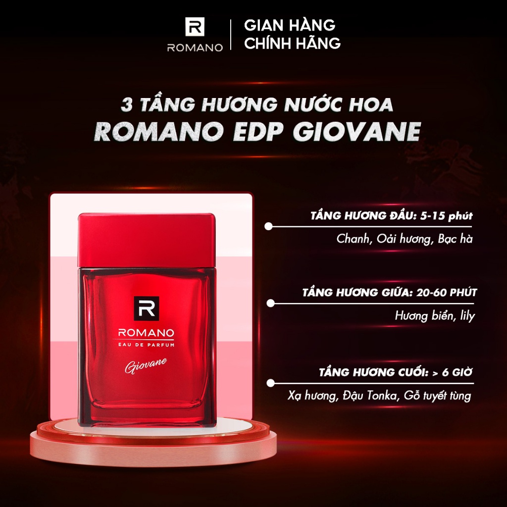 [MUA LÀ CÓ QUÀ] Nước Hoa Cao Cấp Dành Cho Nam EDP Giovane Romano 100ML