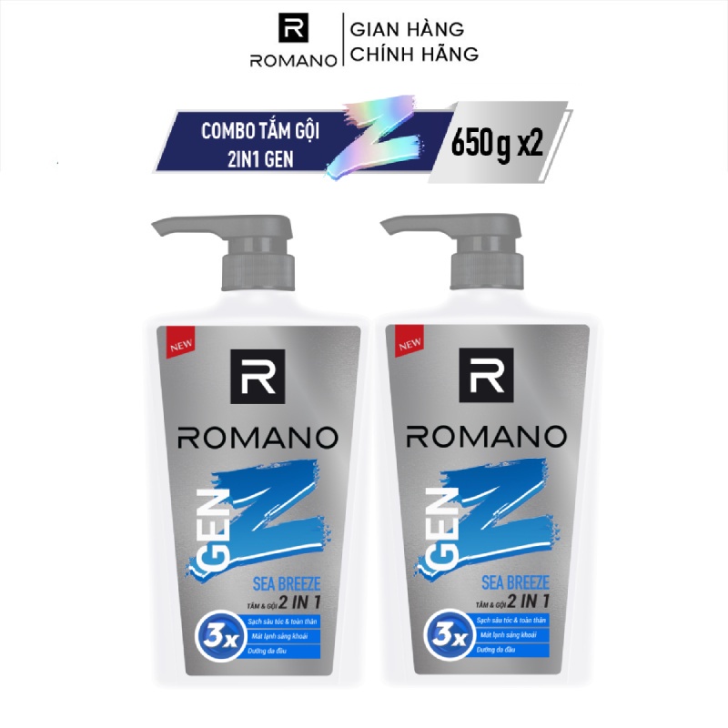 Combo 2 tắm gội 2 trong 1 Gen Z hương Sea Breeze/ Forest Cedar 610g/ chai - 2 mùi hương có sẵn