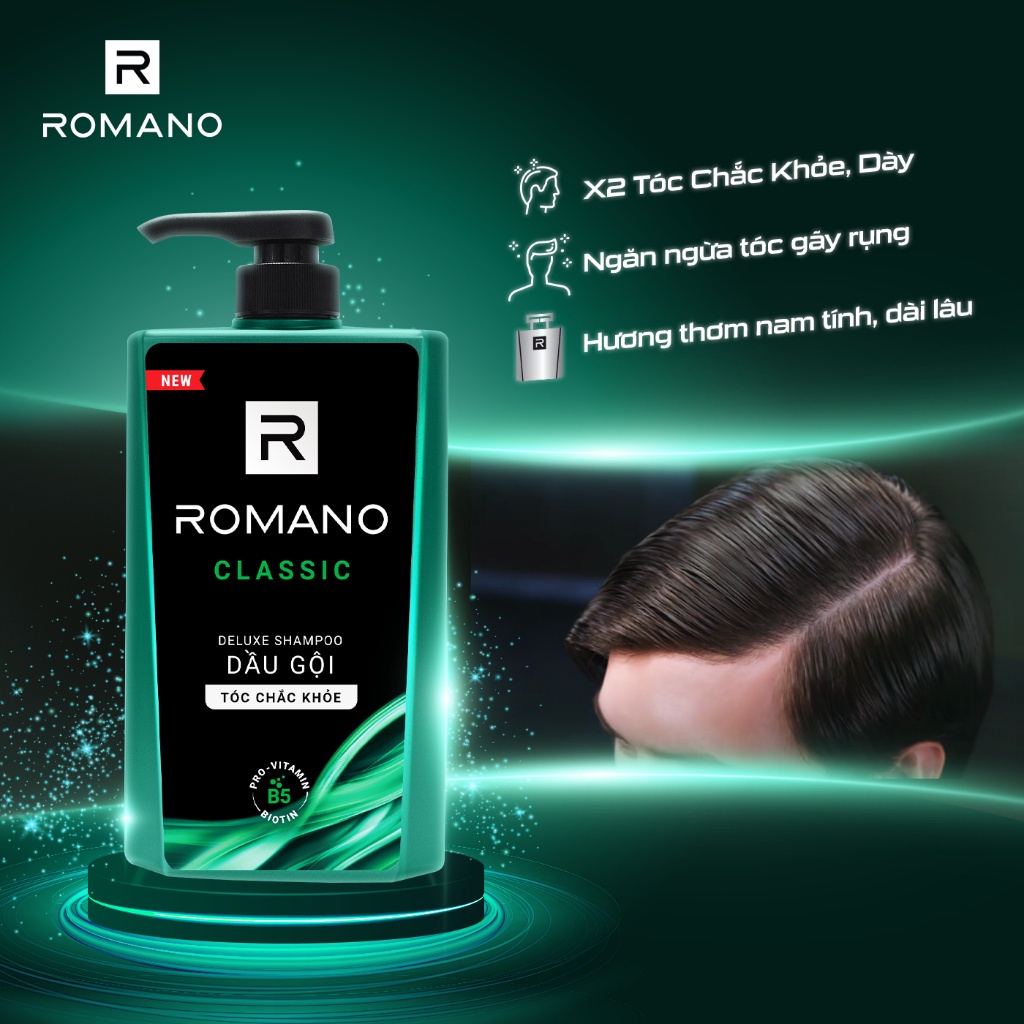 Combo Dầu gội Romano hương nước hoa Classic & Dầu gội nước hoa Enchanteur 650g/chai