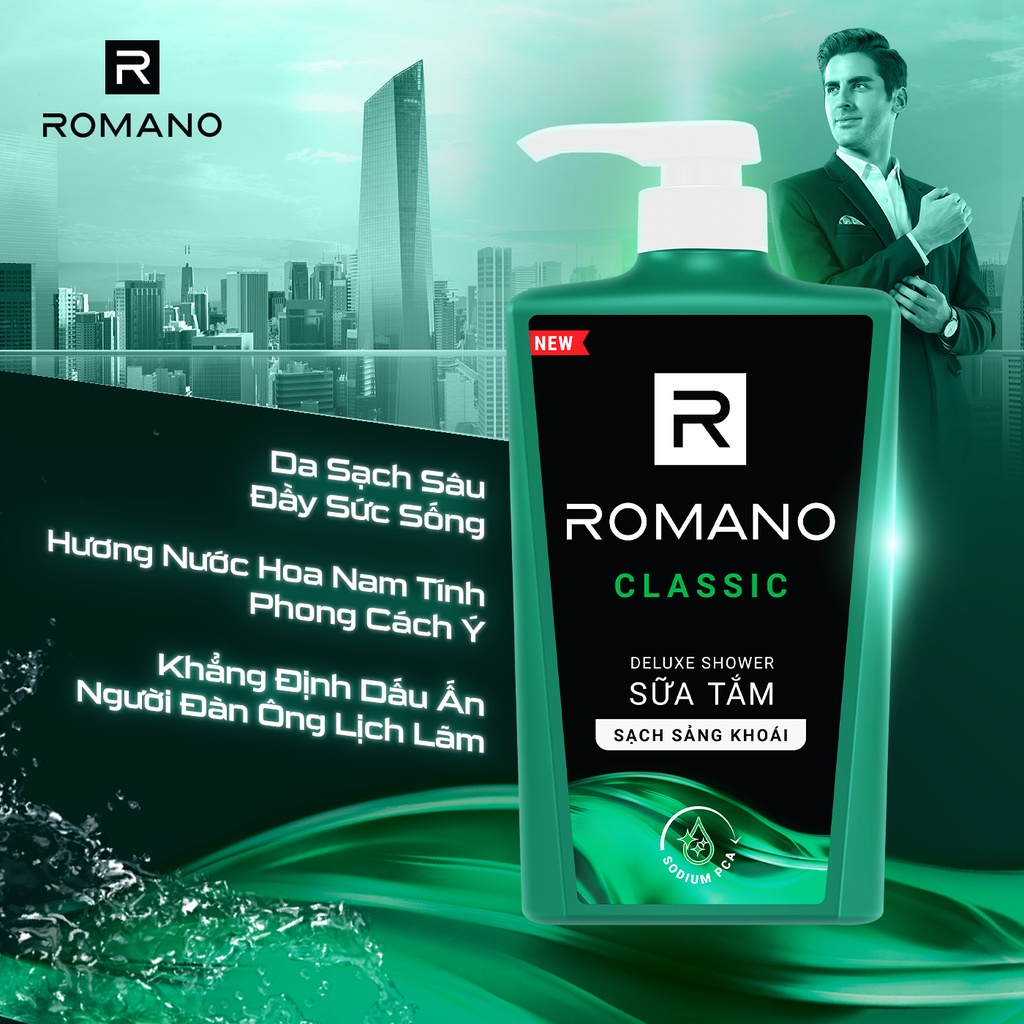 Sữa tắm Romano hương nước hoa 180g