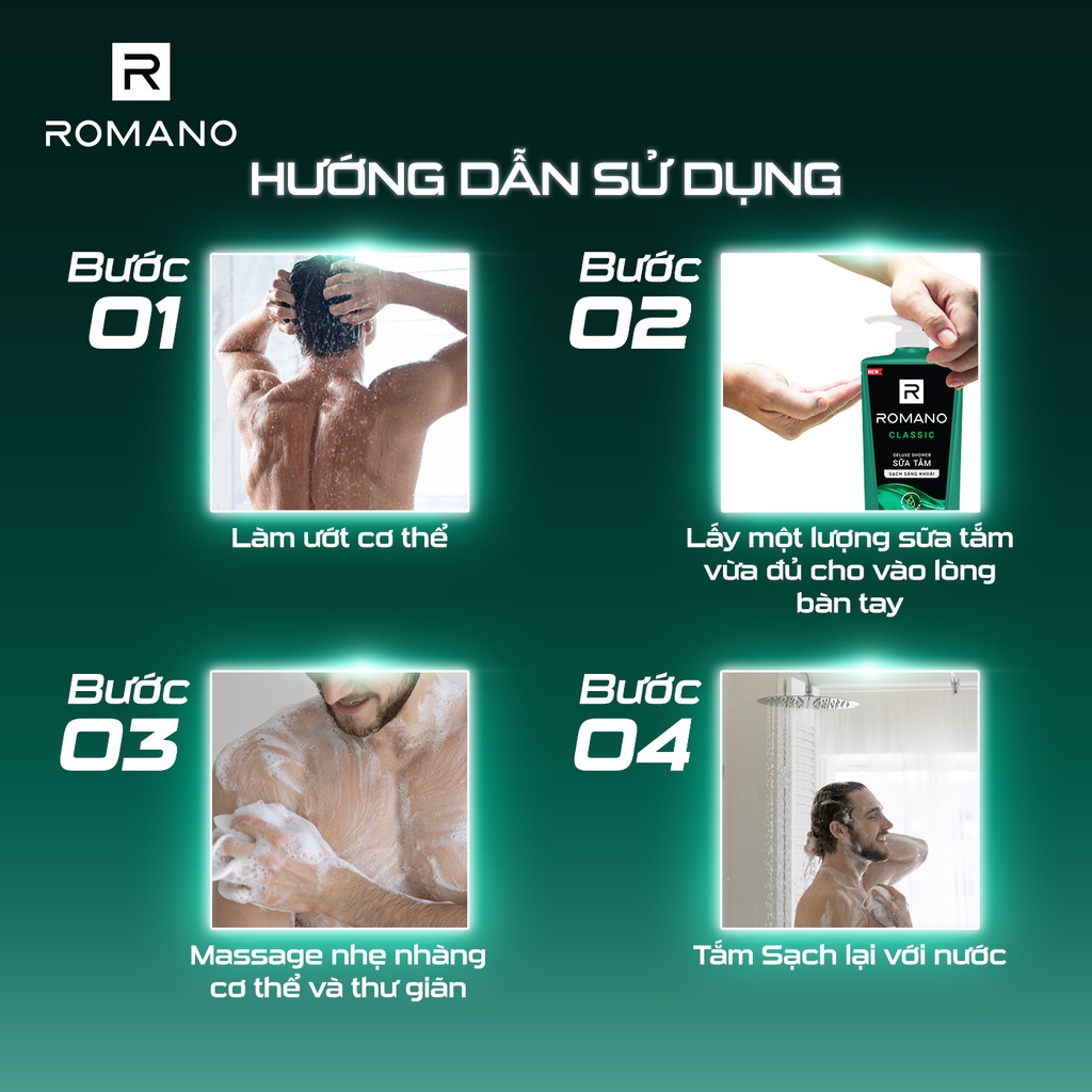 Sữa tắm Romano hương nước hoa 180g