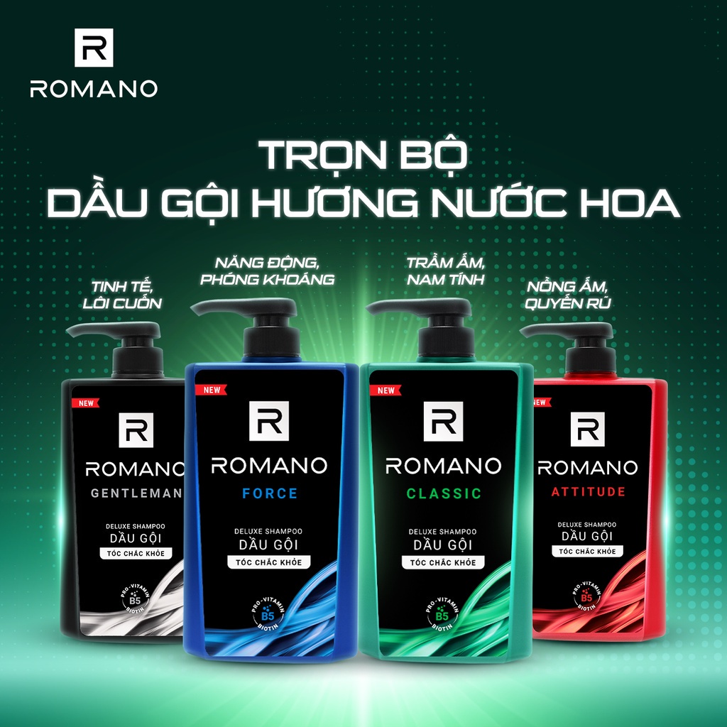 Dầu gội Romano Deluxe Shampoo Hương Classic 180g