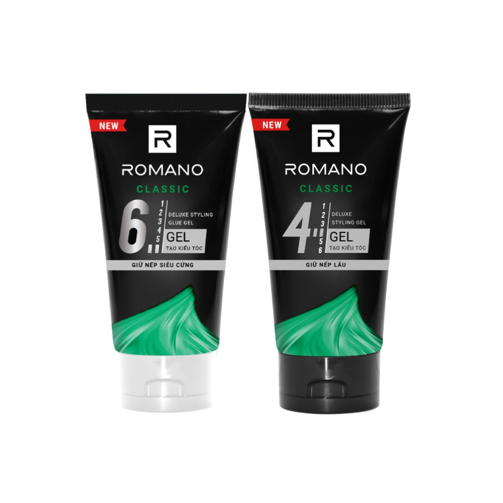 Combo 2 Gel vuốt tóc Romano Classic giữ nếp lâu và giữ nếp siêu cứng 150g/chai