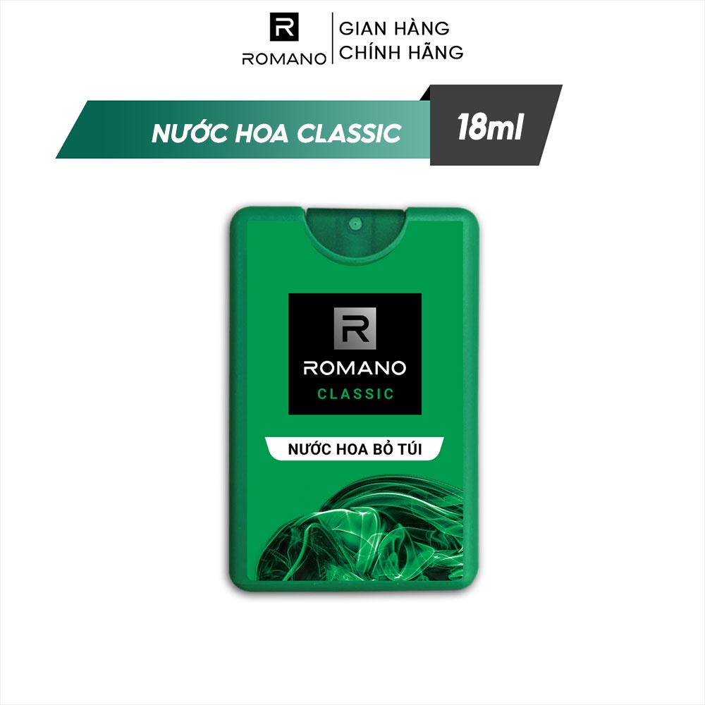 Nước hoa bỏ túi Romano hương Attitude/Classic/Force/Gentleman 18ml/chai - 4 mùi hương có sẵn