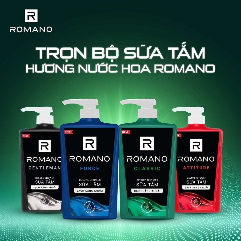 Sữa tắm Romano hương nước hoa 180g