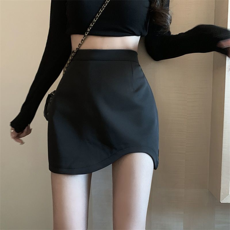 Jiashucheng Chân Váy Ngắn Dáng Chữ A Lưng Cao Ôm Dáng Không Đối Xứng Phong Cách Mùa Xuân Mới Cho Nữ