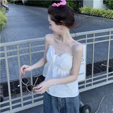 Jiashucheng Áo Ống Ngắn Nhỏ Thiết Kế Mùa Hè Cho Nữ Niche Nấm Mép