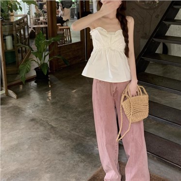 Jiashucheng Áo Ống Ngắn Nhỏ Thiết Kế Mùa Hè Cho Nữ Niche Nấm Mép