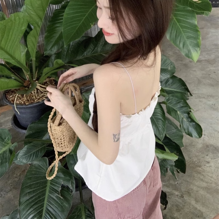 Jiashucheng Áo Ống Ngắn Nhỏ Thiết Kế Mùa Hè Cho Nữ Niche Nấm Mép