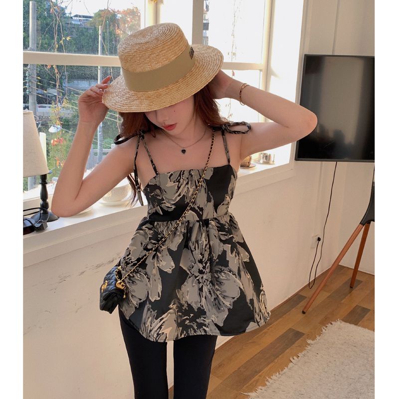 Jiashucheng Sanya Áo Hai Dây Thắt Nơ Xinh Xắn Thời Trang Đi Biển Mùa Hè Cho Nữ
