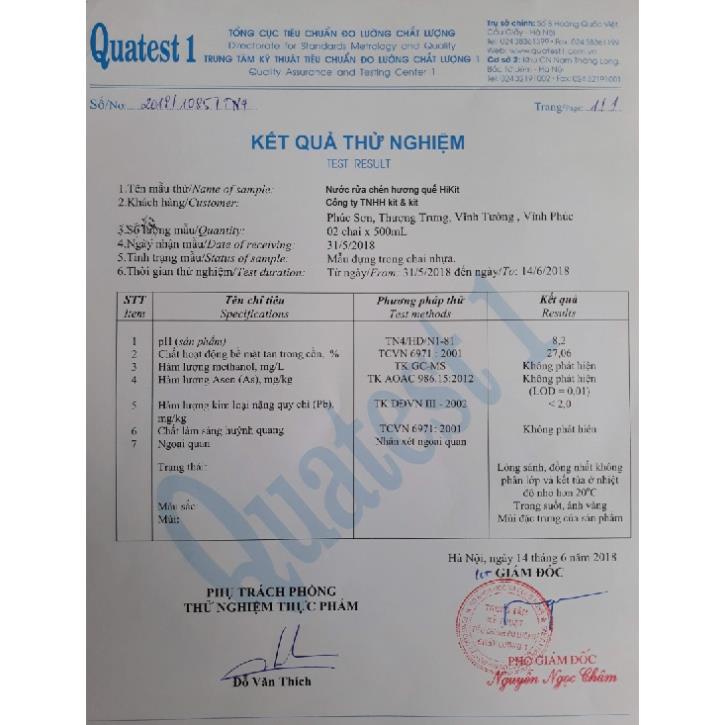 Nước rửa chén hương quế thiên nhiên, khử sạch mùi tanh, không nhớt dễ tráng sạch Hikit 750 g