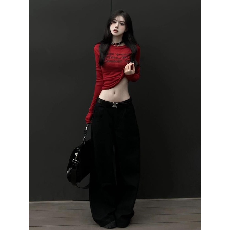 Áo Thun Dệt Kim Tay Dài Dáng Ôm In Chữ Phong Cách Thời Trang Mùa Hè Mới Cho Nữ