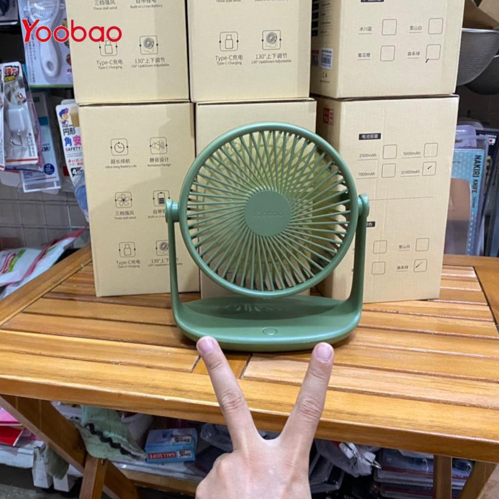 QUẠT YOOBAO F2 PRO ĐỂ BÀN PIN SIÊU KHỦNG CHO DÂN VĂN PHÒNG LIÊN TỤC 62 GIỜ