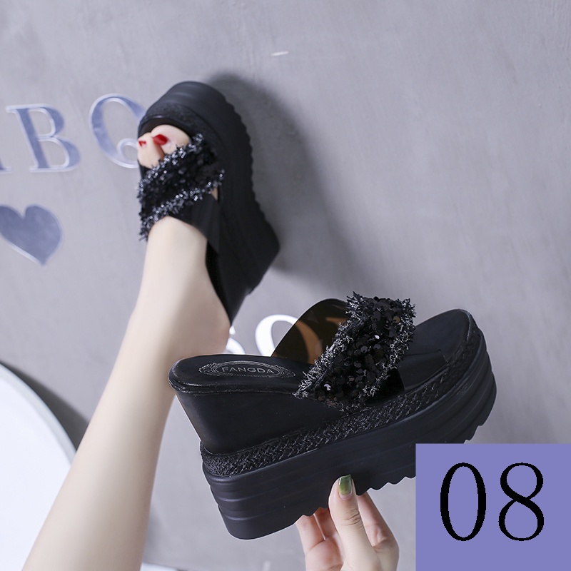 Dép Đế Xuồng Dày 12cm Thời Trang Mùa Hè Cho Nữ