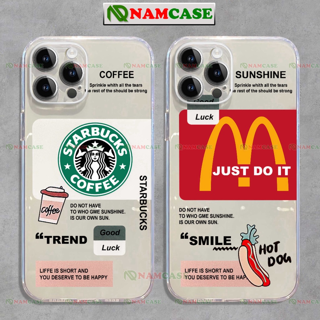 Ốp lưng iphone thương hiệu thời trang silicon trong suốt chống sốc cạnh vuông ip 6/6s/7/8/X/XS/11/12/13/14 Pro Plus Max