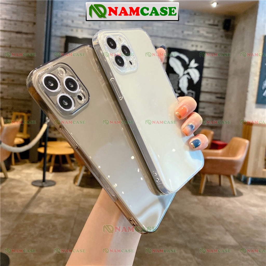 Ốp lưng iphone thương hiệu thời trang silicon trong suốt chống sốc cạnh vuông ip 6/6s/7/8/X/XS/11/12/13/14 Pro Plus Max