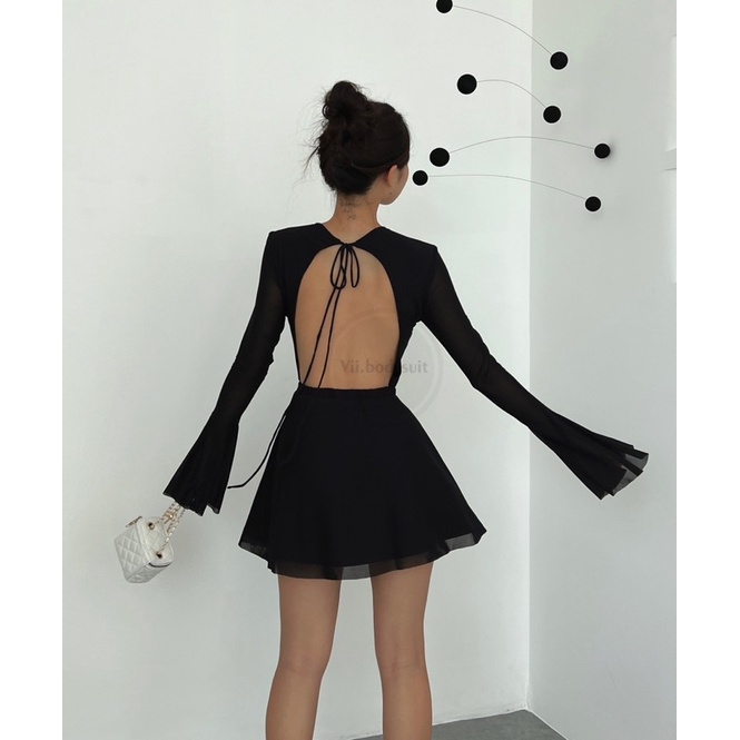ĐẦM ROSE BLACK PINK ĐẦM ĐI TIỆC HỞ LƯNG VIIBODYSUIT
