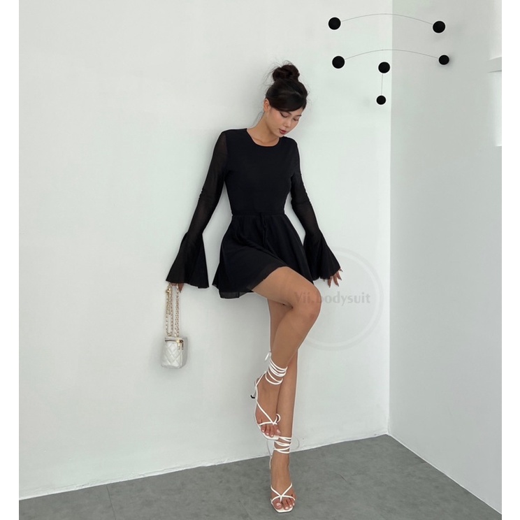 ĐẦM ROSE BLACK PINK ĐẦM ĐI TIỆC HỞ LƯNG VIIBODYSUIT