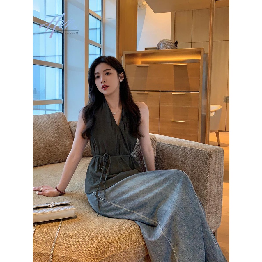 Áo Sát Nách Cổ Yếm Phong Cách Pháp Thời Trang Cao Cấp Quyến Rũ Cho Nữ