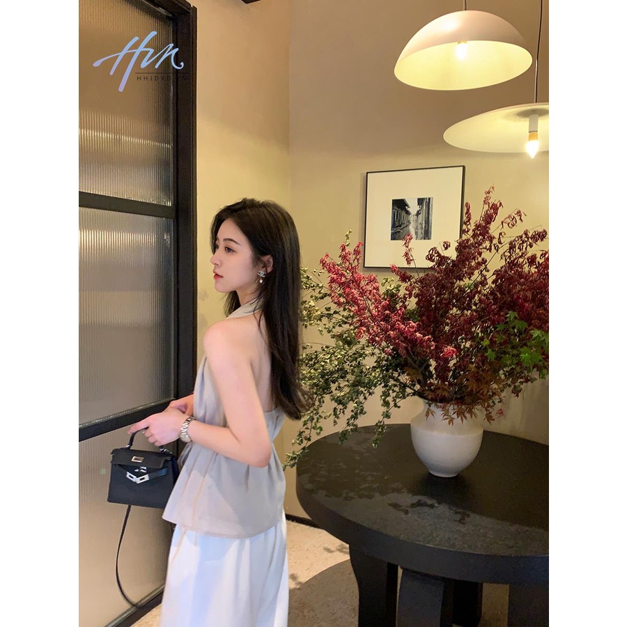 Áo Sát Nách Cổ Yếm Phong Cách Pháp Thời Trang Cao Cấp Quyến Rũ Cho Nữ