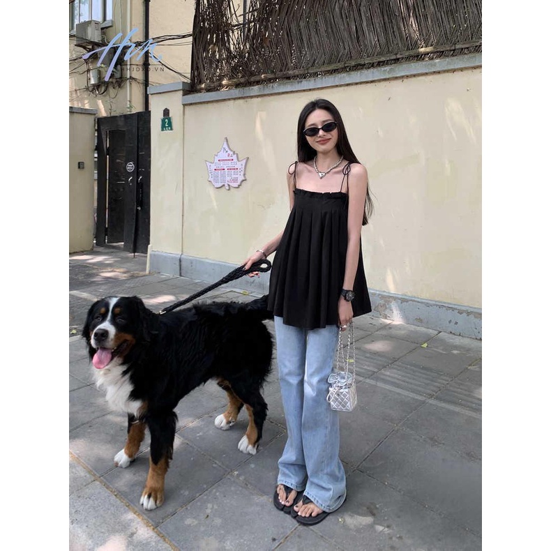 Áo Hai Dây Mùa Hè 2023 Dáng Rộng Phong Cách Phương Tây Hợp Thời Trang Cho Nữ