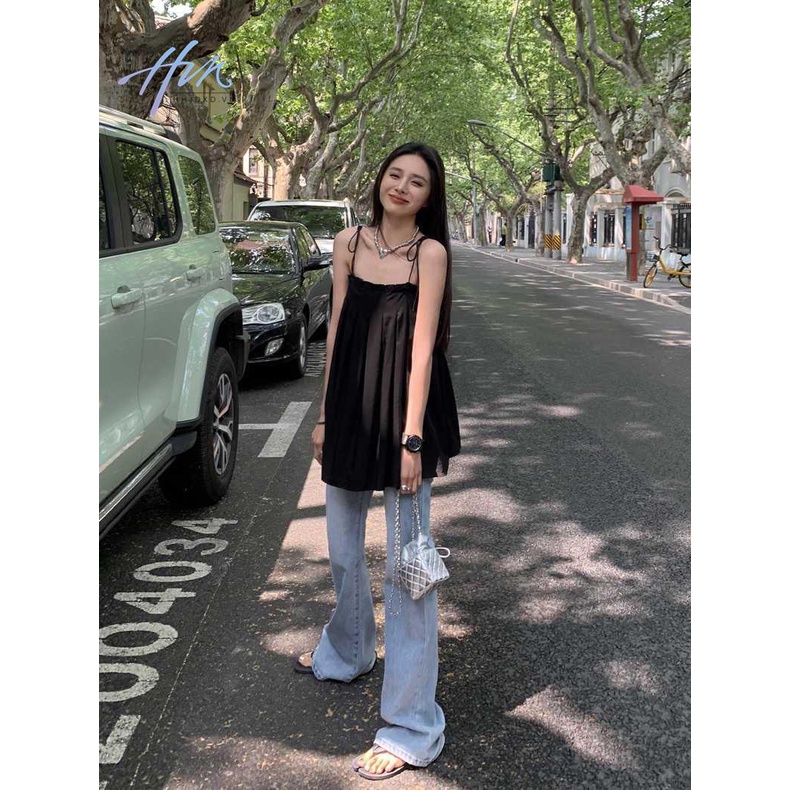 Áo Hai Dây Mùa Hè 2023 Dáng Rộng Phong Cách Phương Tây Hợp Thời Trang Cho Nữ