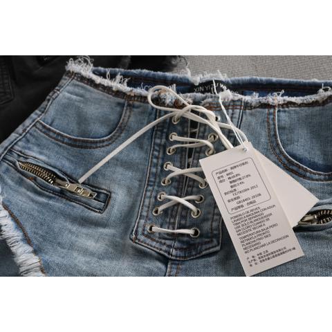 Jiashucheng Quần Short Denim Lưng Cao Dáng Ôm Cột Dây Thời Trang Mùa Hè Hàng Mới Dành Cho Bạn Nữ