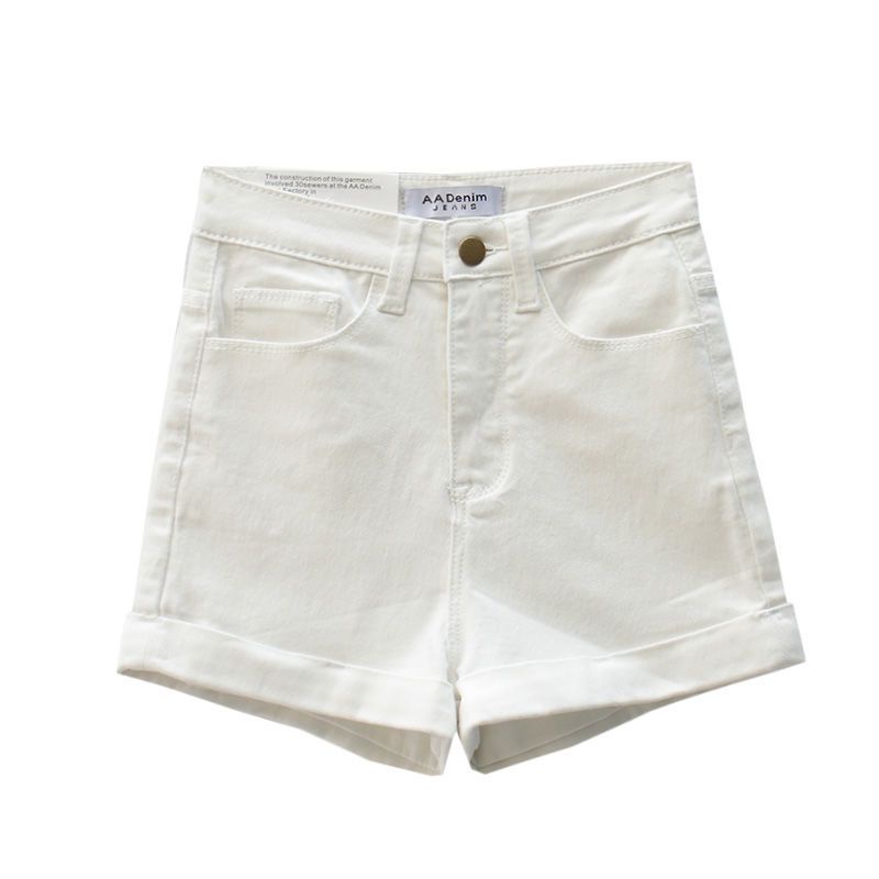 Jiashucheng Quần Short Denim Dáng Chữ A Eo Cao Co Giãn Phong Cách Hàn Quốc Thời Trang Mùa Hè Mới Dành Cho Nữ