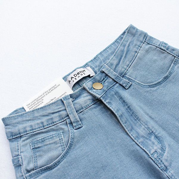 Jiashucheng Quần Short Denim Dáng Chữ A Eo Cao Co Giãn Phong Cách Hàn Quốc Thời Trang Mùa Hè Mới Dành Cho Nữ