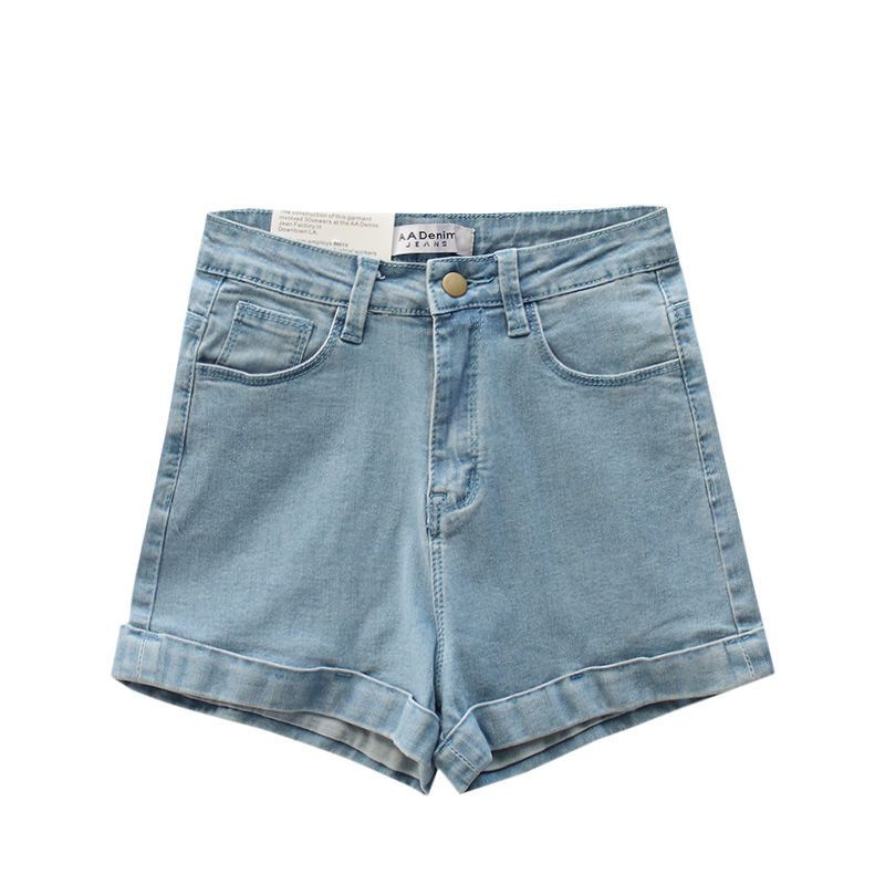 Jiashucheng Quần Short Denim Dáng Chữ A Eo Cao Co Giãn Phong Cách Hàn Quốc Thời Trang Mùa Hè Mới Dành Cho Nữ