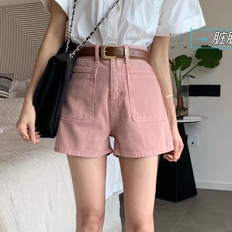 Jiashucheng Quần Short Denim Lưng Cao Dáng Chữ a Cỡ Lớn Thời Trang Mùa Hè Mới Cho Nữ